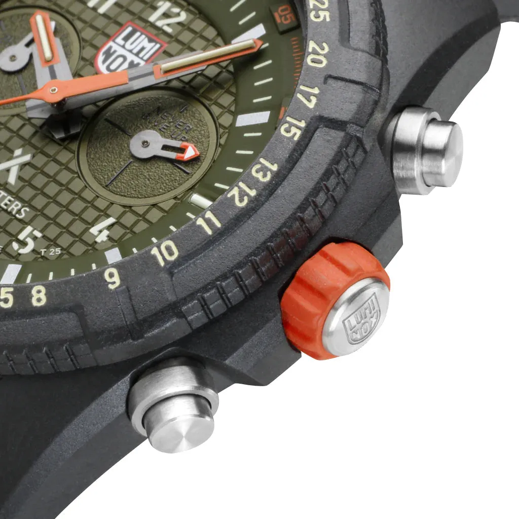 Luminox Bear Grylls Survival Chronograph CARBONOX Green Dial Black Textile Strap Date Divers Quartz Mens Watch XB.3797.KM