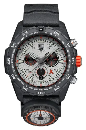 Luminox Bear Grylls Survival Chronograph CARBONOX  Silver Dial Gray Rubber Strap Compass Date Divers Quartz Mens Watch XB.3748