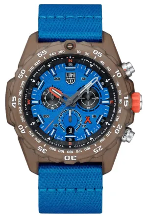 Luminox Bear Grylls Survival ECO Master Chronograph Blue Dial Blue Textile Strap Date Divers Quartz Mens Watch XB.3743.ECO