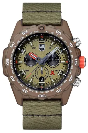 Luminox Bear Grylls Survival ECO Master Chronograph Green Dial Green Textile Strap Date Divers Quartz Mens Watch XB.3757.ECO