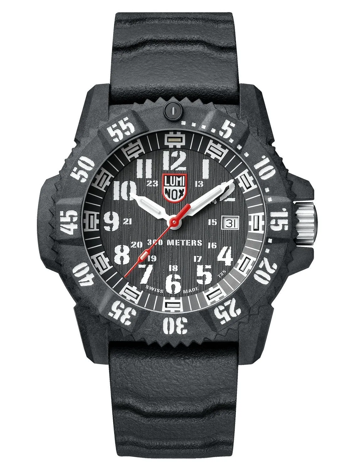 Luminox MASTER CARBON SEAL 3801 Series Mens Black Rubber Watch XS.3801.L