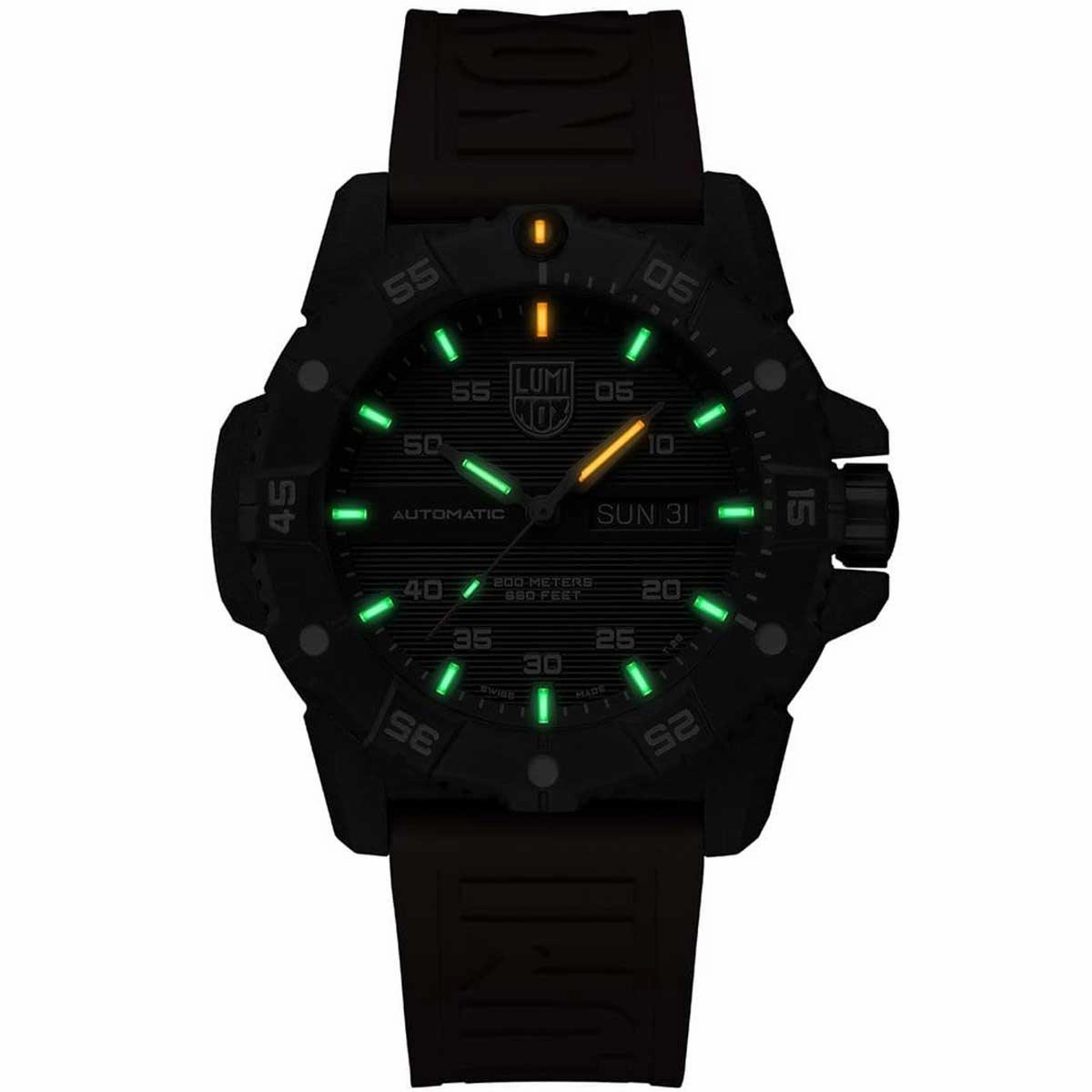 Luminox Men's Automatic Watch - Master Carbon Seal Black Dial Rubber Strap Dive | 3875