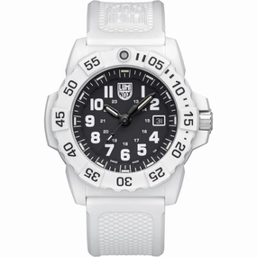Luminox Men's Watch - Navy Seal Quartz Black Dial White Rubber Strap | XS.3507.WB