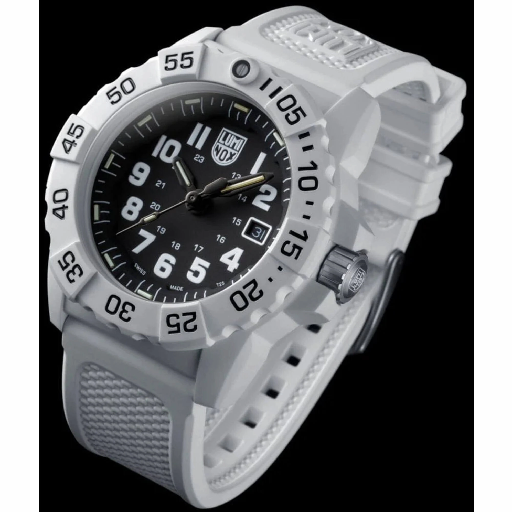 Luminox Men's Watch - Navy Seal Quartz Black Dial White Rubber Strap | XS.3507.WB