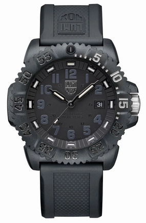 Luminox Navy Seal CARBONOX Black Rubber Strap Black Dial Date Divers Quartz Mens Watch XS.3051.GO.NSF