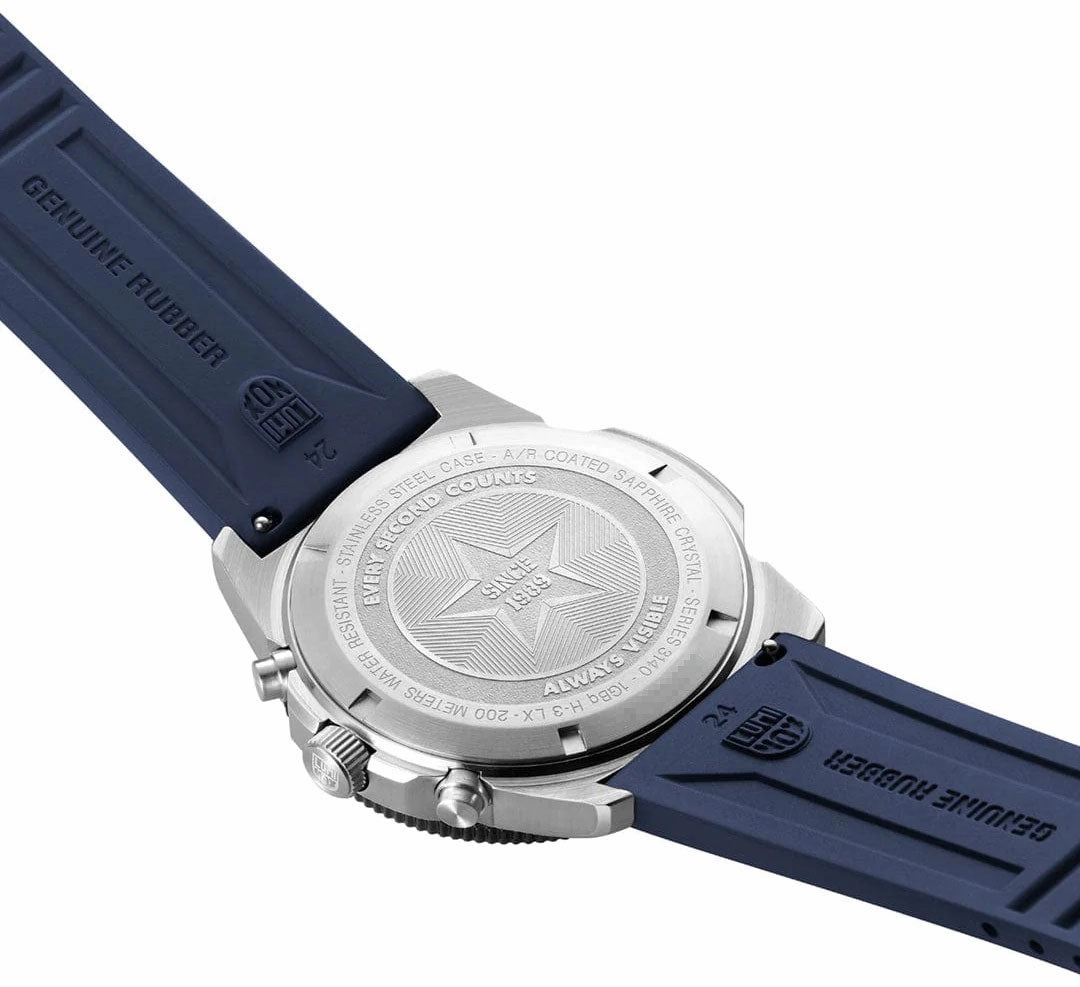 Luminox Pacific Diver Chronograph Stainless Steel Black Dial Blue/Black Interchangeable Rubber Strap Day/Date Divers Quartz Mens Watch XS.3143.SET