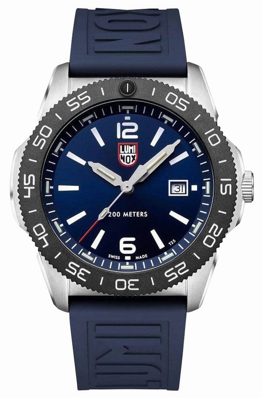Luminox Pacific Diver Stainless Steel Blue Dial Blue Rubber Strap Date Divers Quartz Mens Watch XS.3123.DF