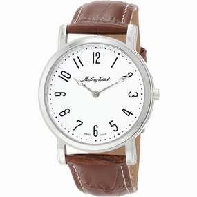 Mathey Tissot Men's Watch - City Quartz White Dial Brown Leather Strap | H611252AG