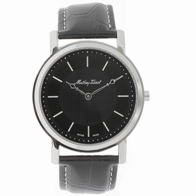 Mathey Tissot Men's Watch - City Steel Case Black Dial Leather Strap | H611252AN