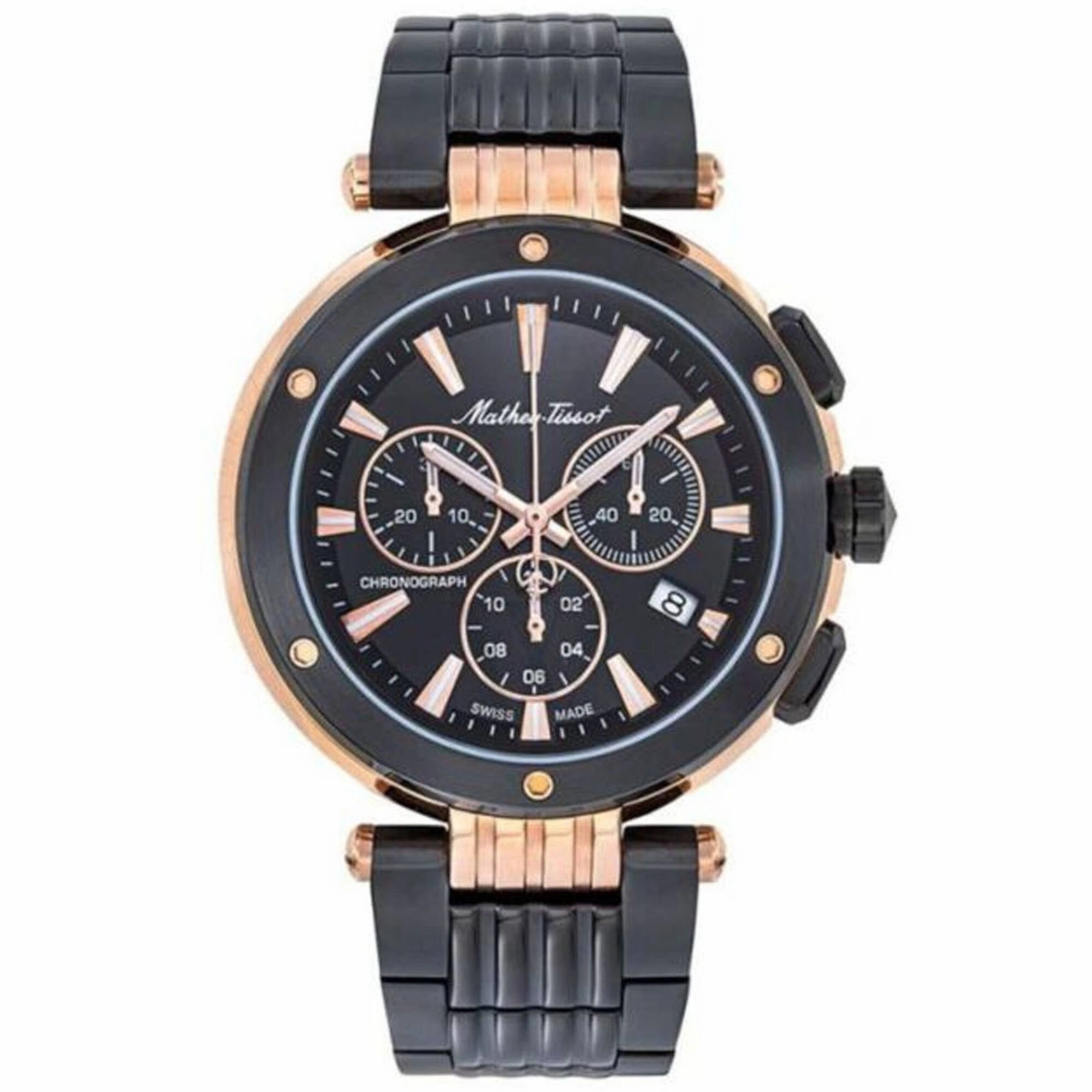 Mathey Tissot Men's Watch - Neptune Chrono Black Stainless Steel Bracelet | H912CHNR