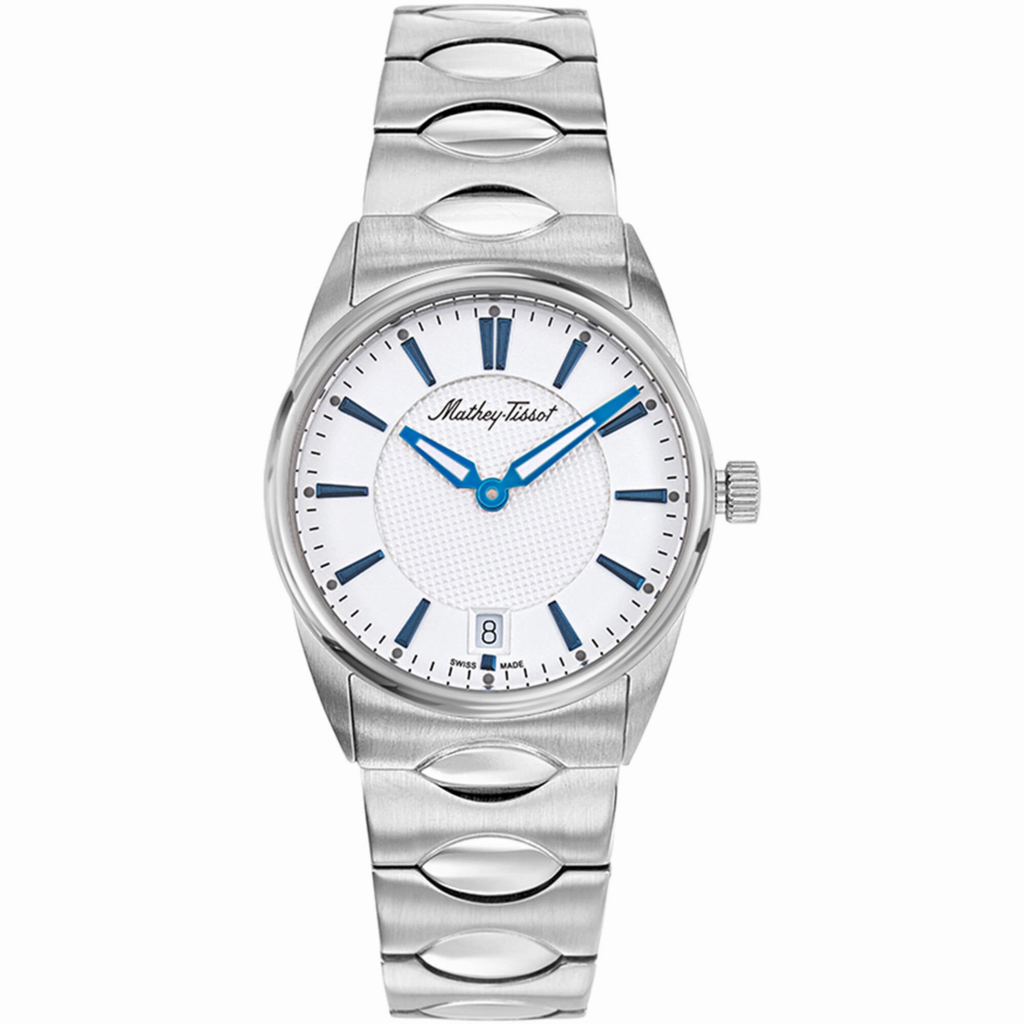 Mathey Tissot Women's Watch - Classic White Dial Stainless Steel Bracelet | D791AI