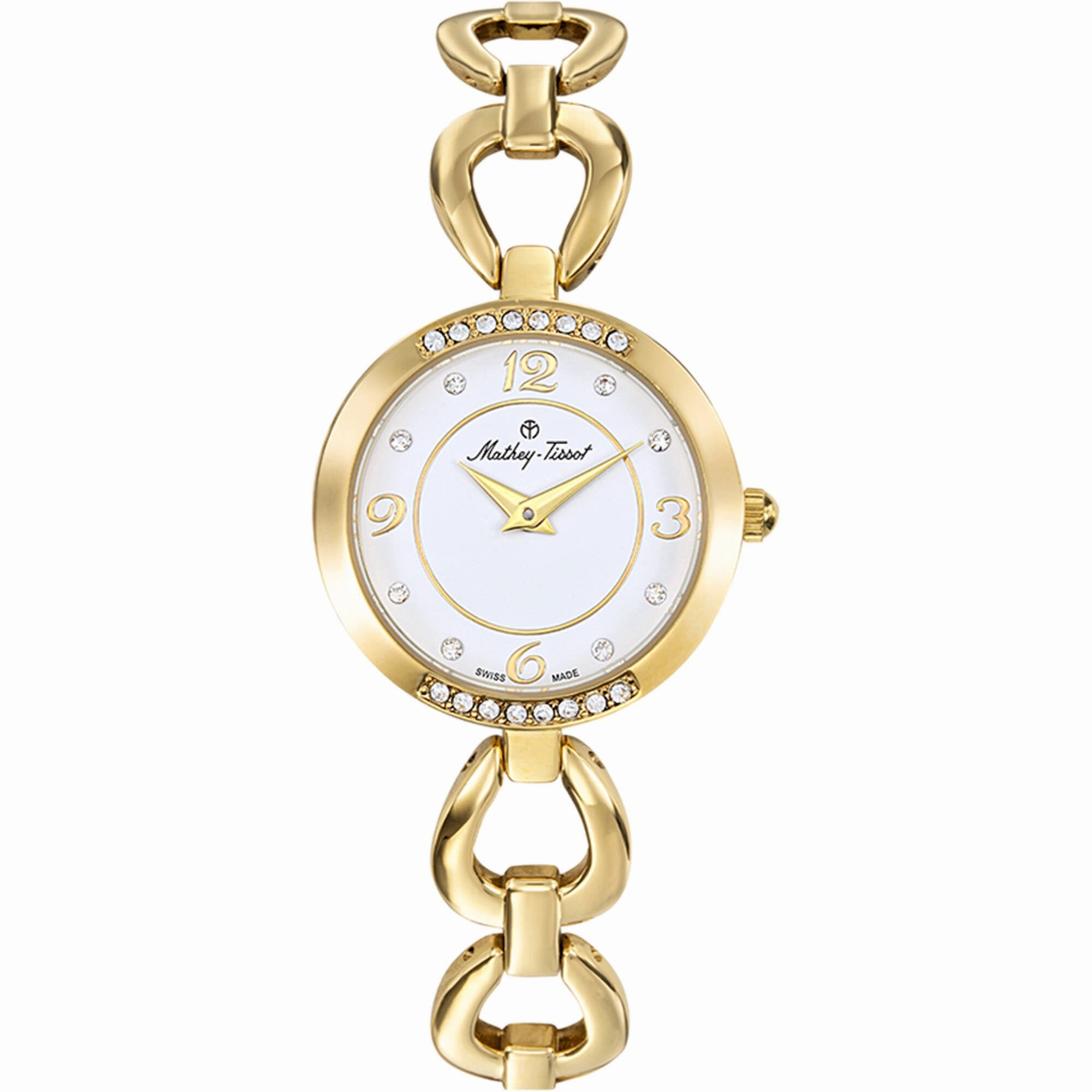 Mathey Tissot Women's Watch - Fleury 1496 White Dial Yellow Gold Bracelet | D1496PYI