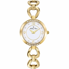Mathey Tissot Women's Watch - Fleury 1496 White Dial Yellow Gold Bracelet | D1496PYI
