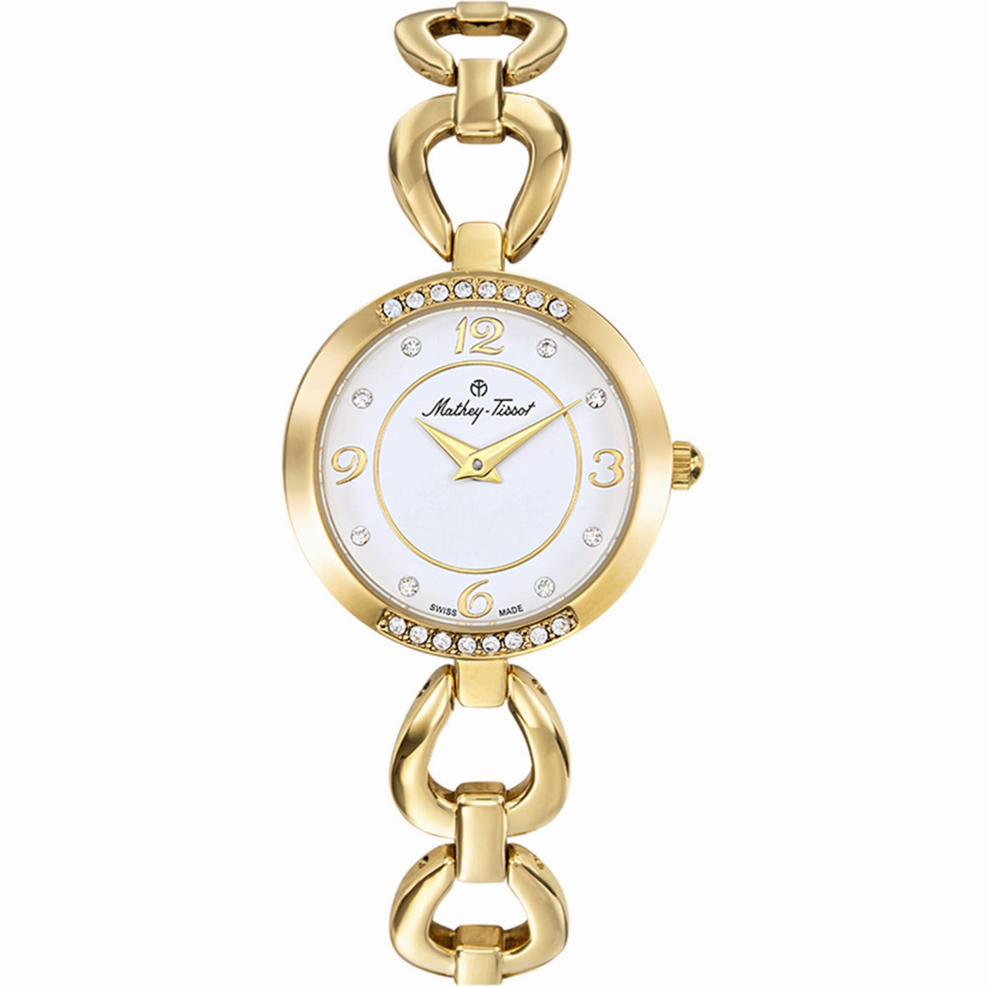 Mathey Tissot Women's Watch - Fleury 1496 White Dial Yellow Gold Bracelet | D1496PYI