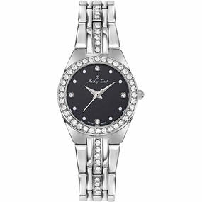 Mathey Tissot Women's Watch - FLEURY 2581 Black Dial Silver Tone Bracelet | D2580AN