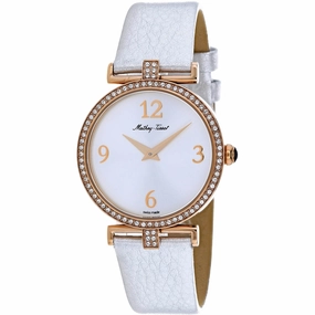 Mathey Tissot Women's Watch - Gaia Quartz Rose Gold Case Silver Dial Strap | D587QPI