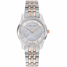 Mathey Tissot Women's Watch - Tacy White MOP Dial Stainless Steel Bracelet | D949BI
