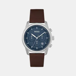 Men Blue Leather Chronograph Watch 1514002