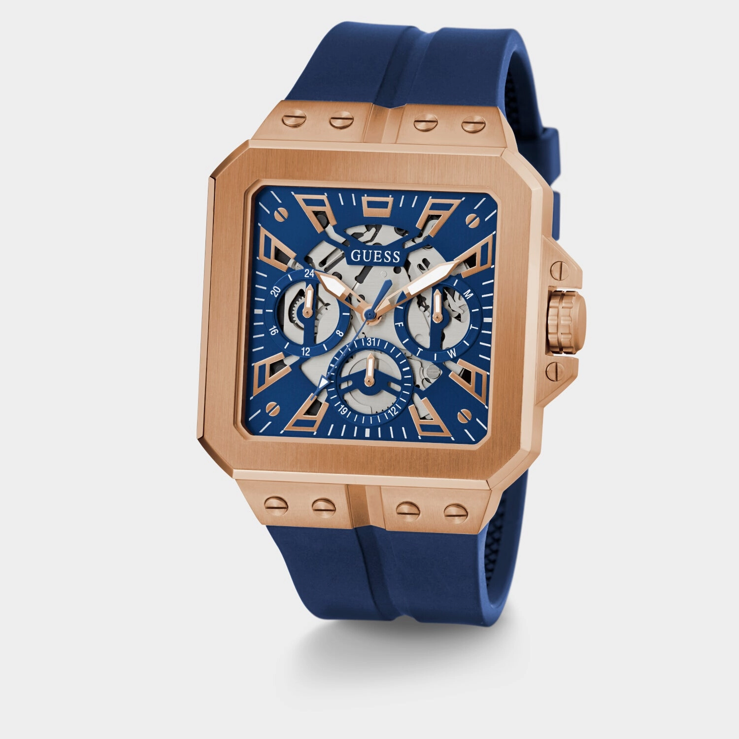 Men Blue Analog Silicone Watch GW0637G3