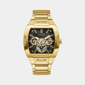 Men Quartz Gold Dial Multi-Function Stainless Steel Watch GW0456G1