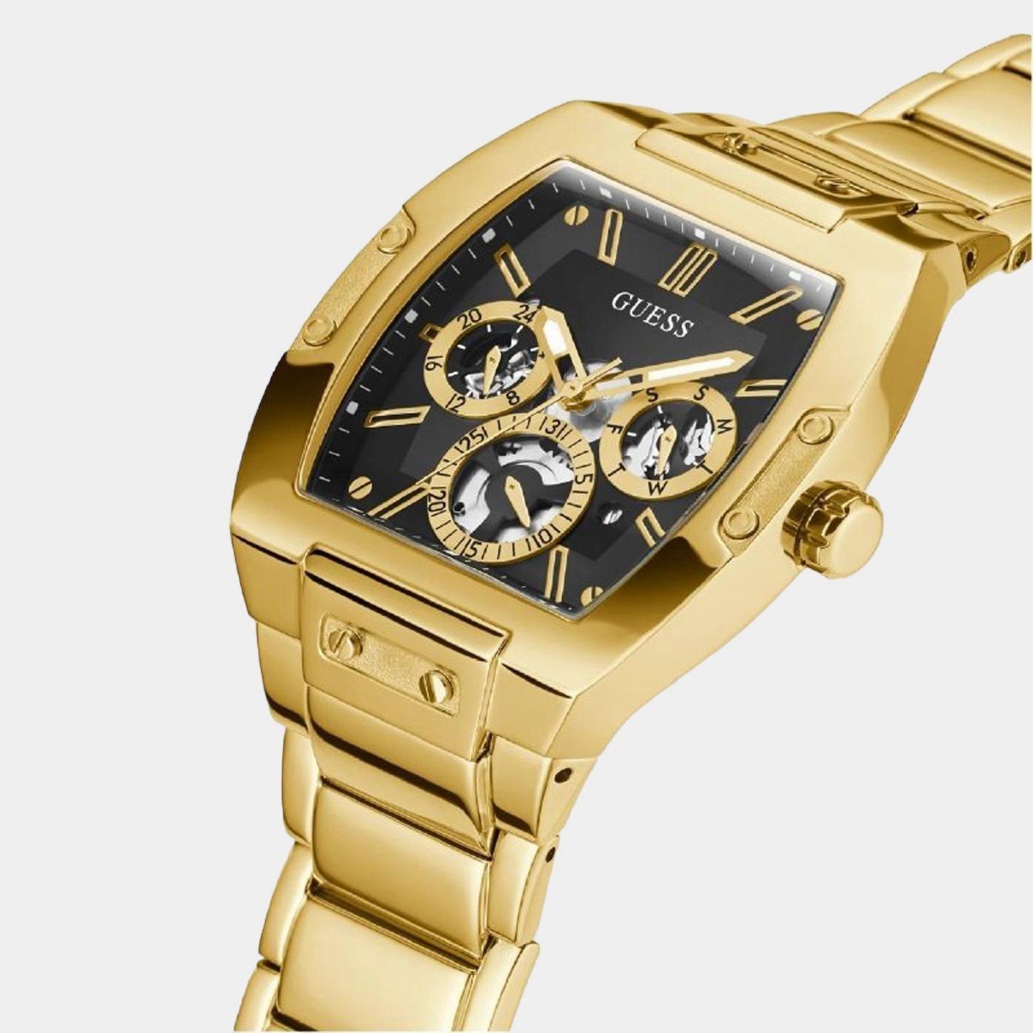 Men Quartz Gold Dial Multi-Function Stainless Steel Watch GW0456G1