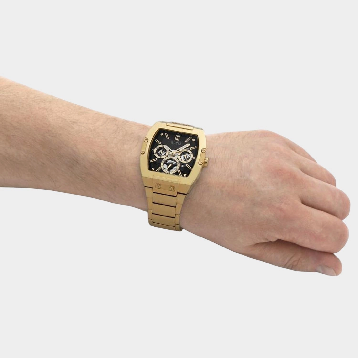 Men Quartz Gold Dial Multi-Function Stainless Steel Watch GW0456G1