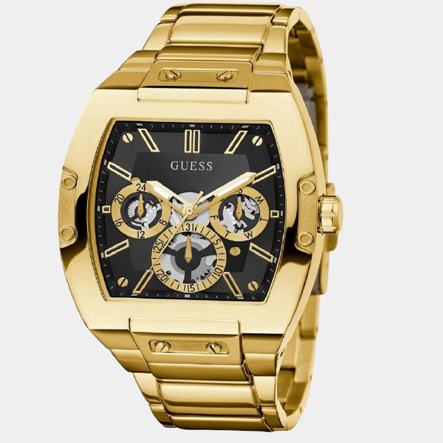 Men Quartz Gold Dial Multi-Function Stainless Steel Watch GW0456G1