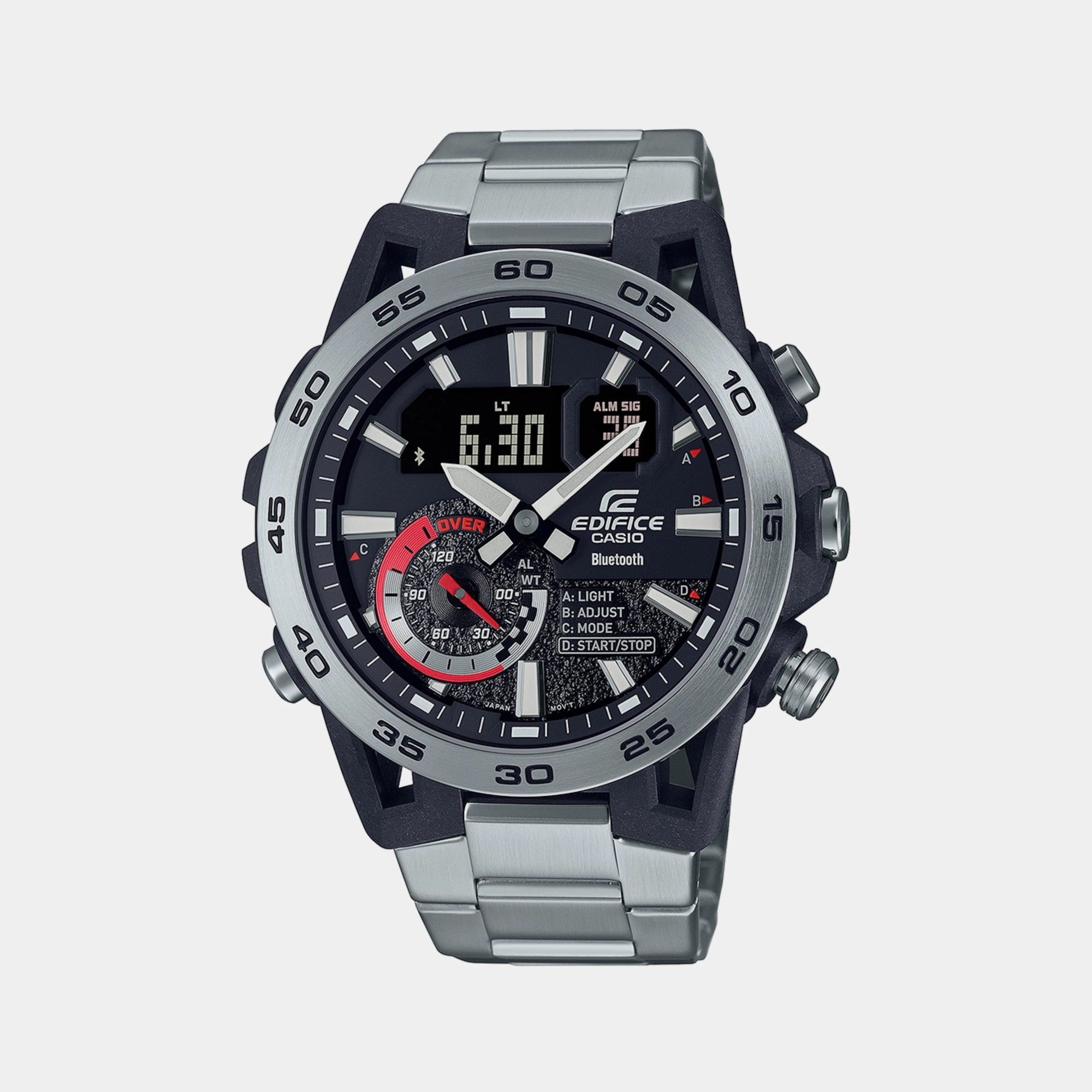 Men's Black Analog-Digital Stainless Steel Watch ED574