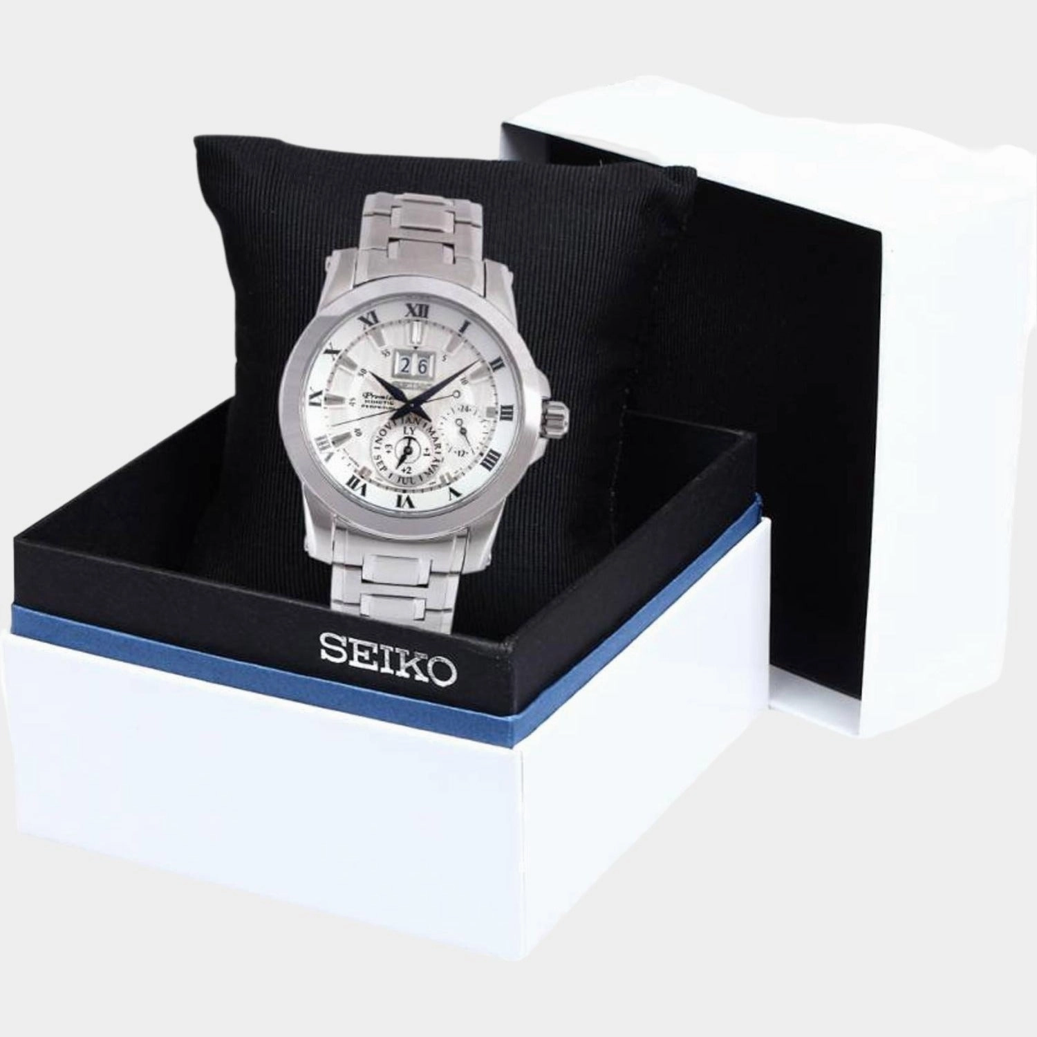 Men's Silver Chronograph Stainless Steel Watch SNP091P1