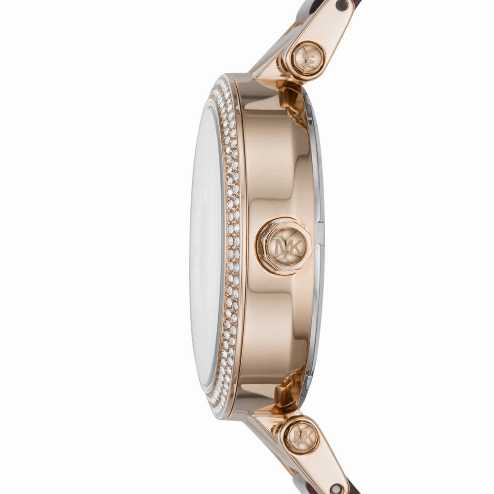 Michael Kors Parker Multifunction Pale Rose Stainless Steel with Acetate watch MK6834