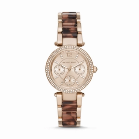 Michael Kors Parker Multifunction Pale Rose Stainless Steel with Acetate watch MK6834