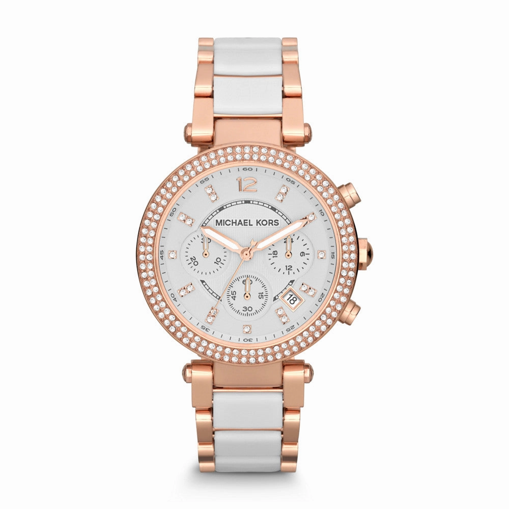 Michael Kors Women's Parker Chronograph Two-Tone Stainless Steel Glitz Watch MK5774