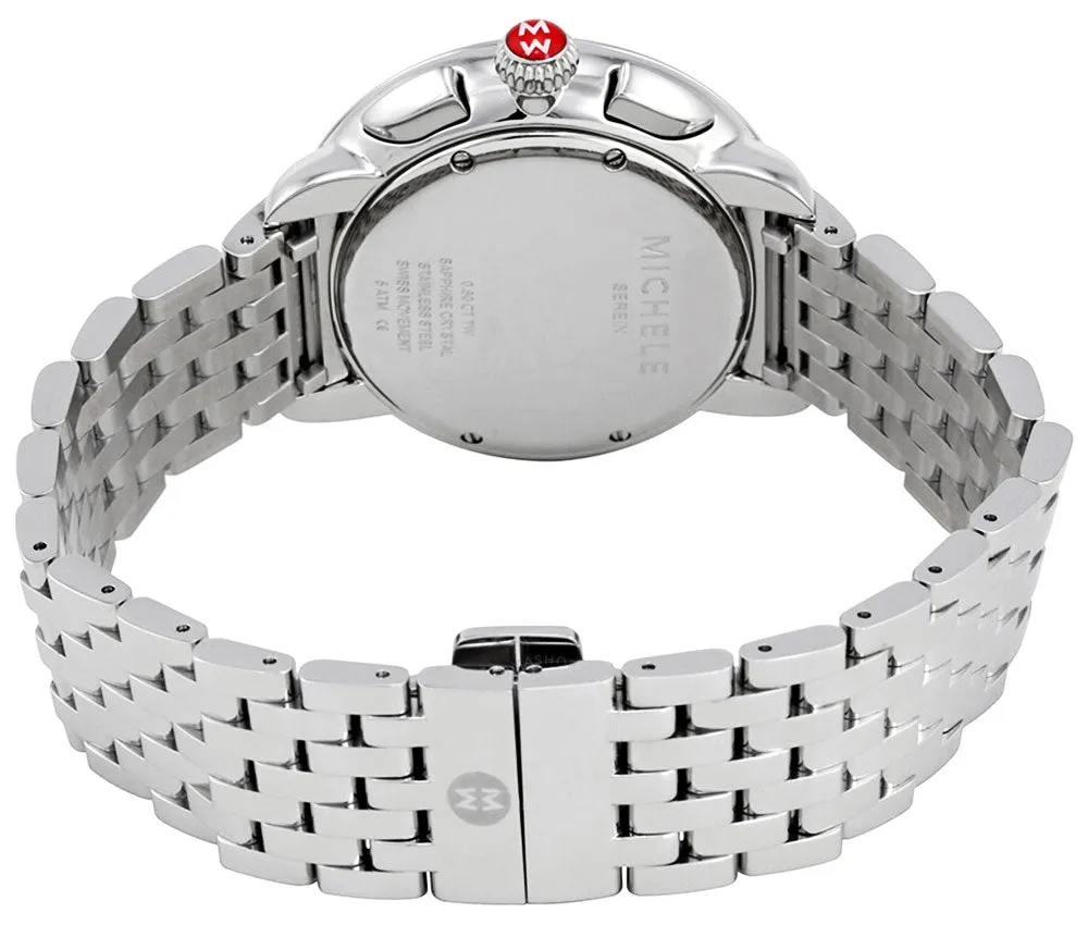 Michele Serein Chronograph Diamonds Silver Dial Date Stainless Steel Womens Watch MWW21A000001