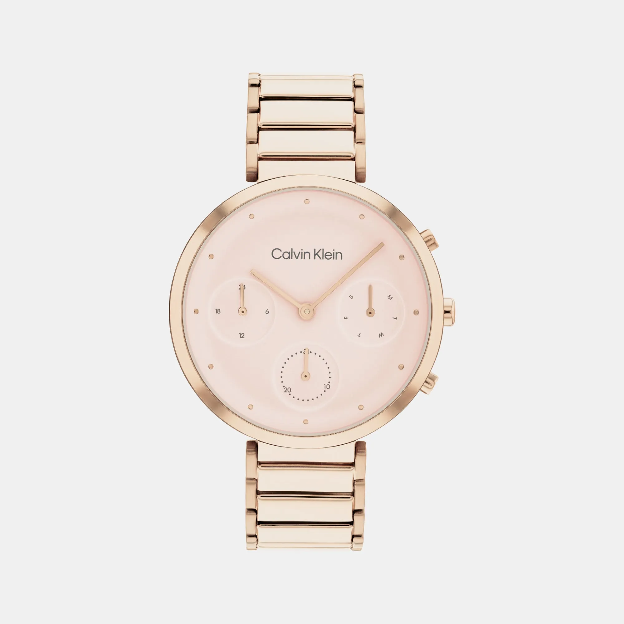 Minimalistic T-Bar Women's Blush Chronograph Stainless Steel Watch 25200283
