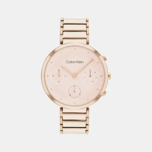 Minimalistic T-Bar Women's Blush Chronograph Stainless Steel Watch 25200283