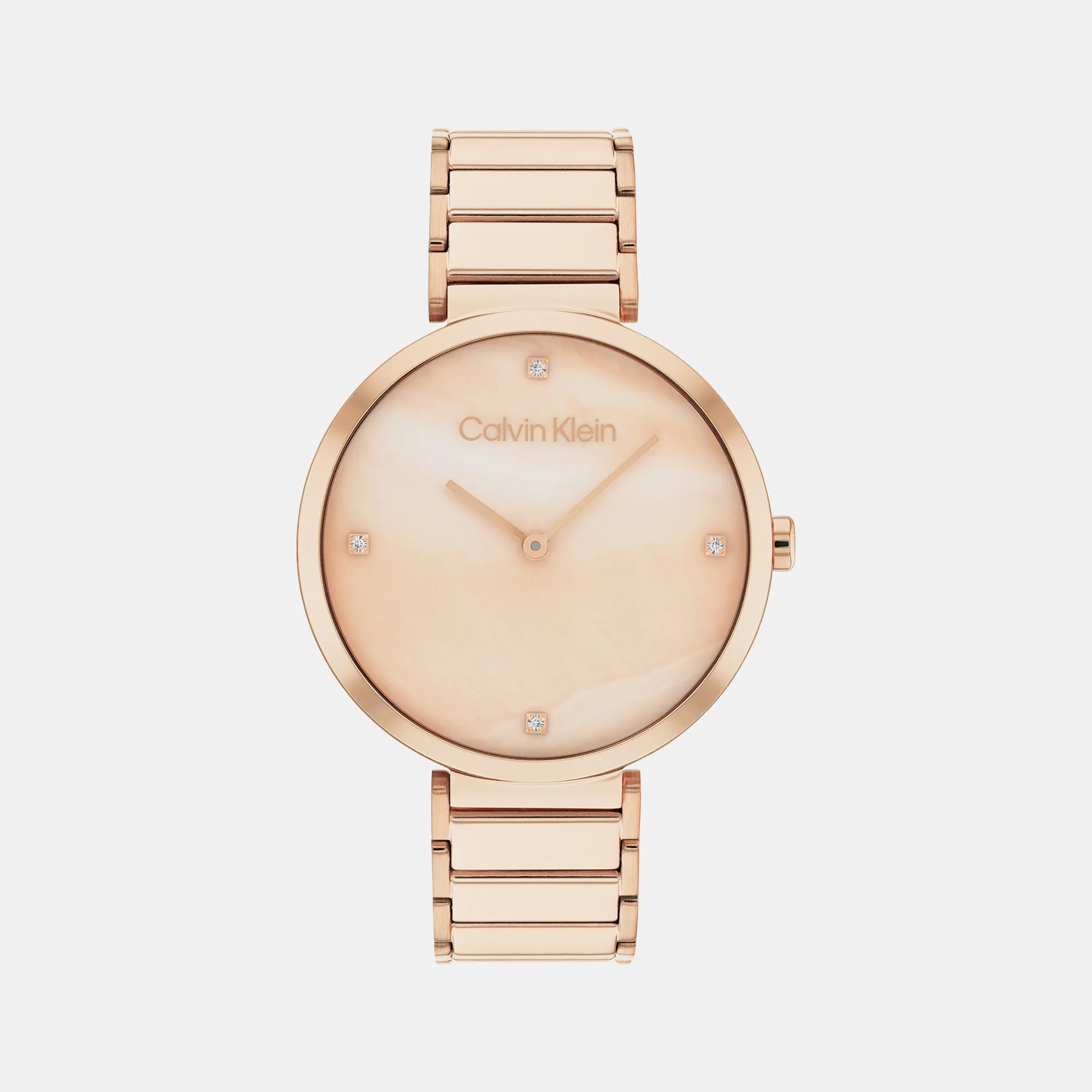 Minimalistic T-Bar Women's Rose Gold Analog Stainless Steel Watch 25200429