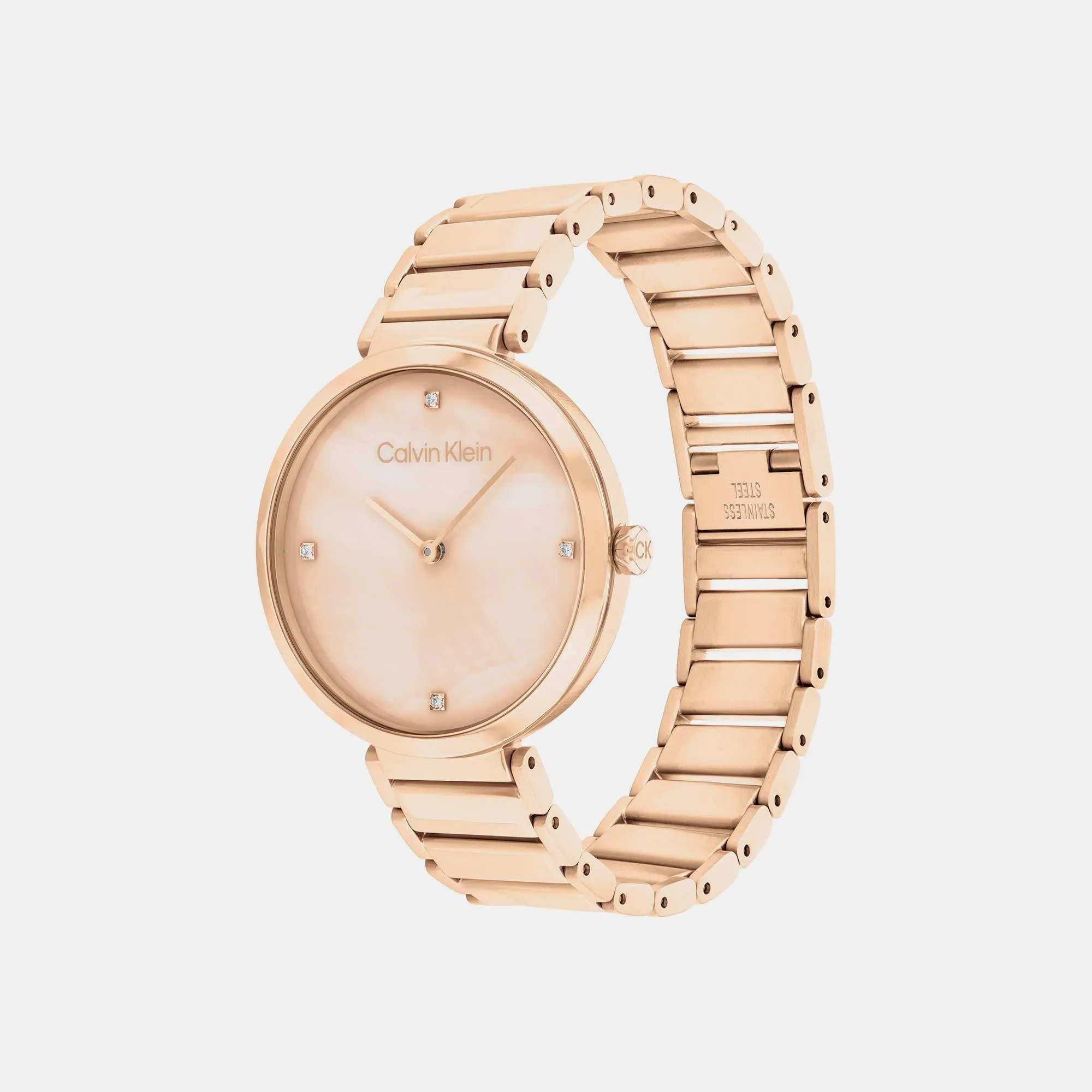 Minimalistic T-Bar Women's Rose Gold Analog Stainless Steel Watch 25200429