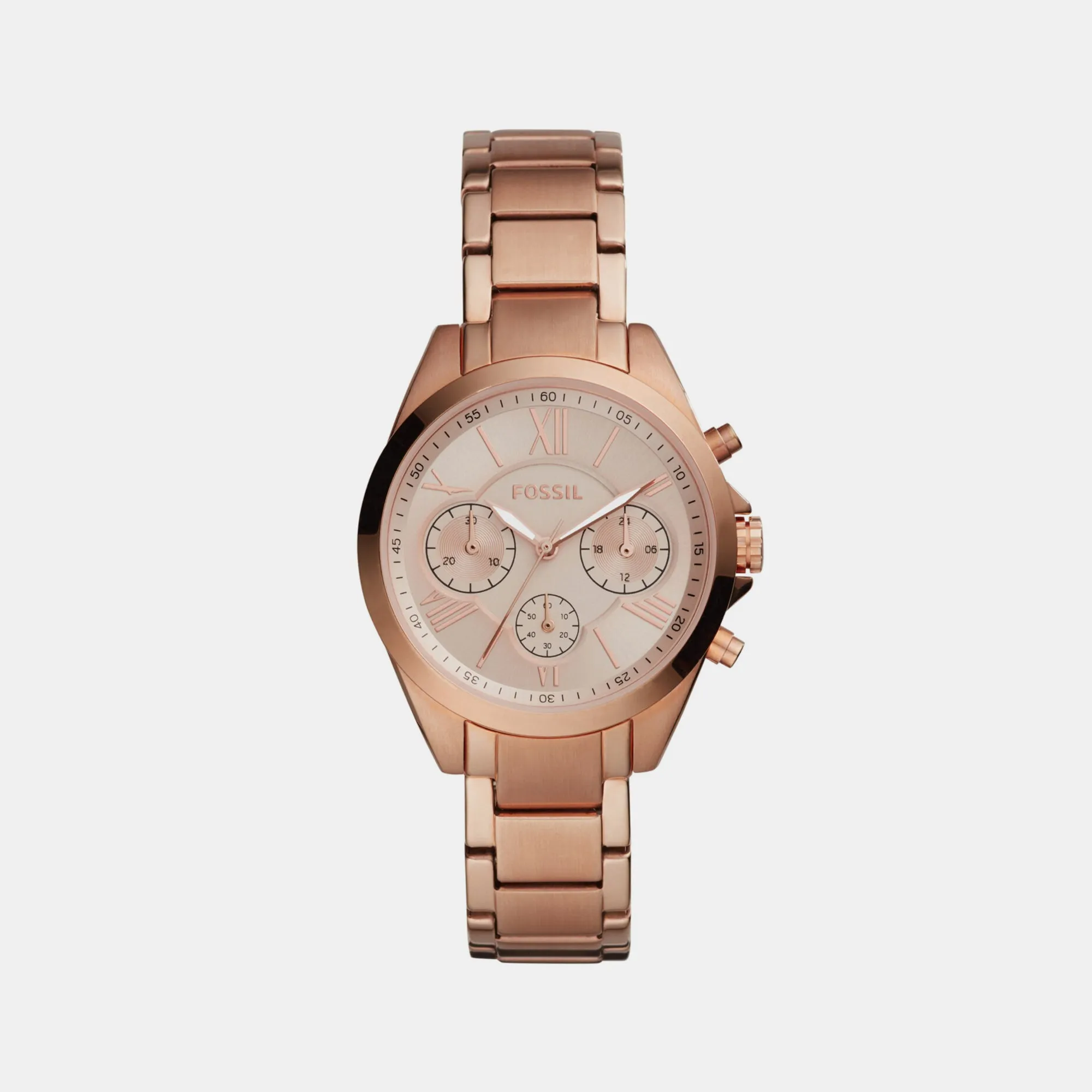 Modern Courier Women Quartz Rose Gold Dial Chronograph Stainless Steel Watch BQ3036