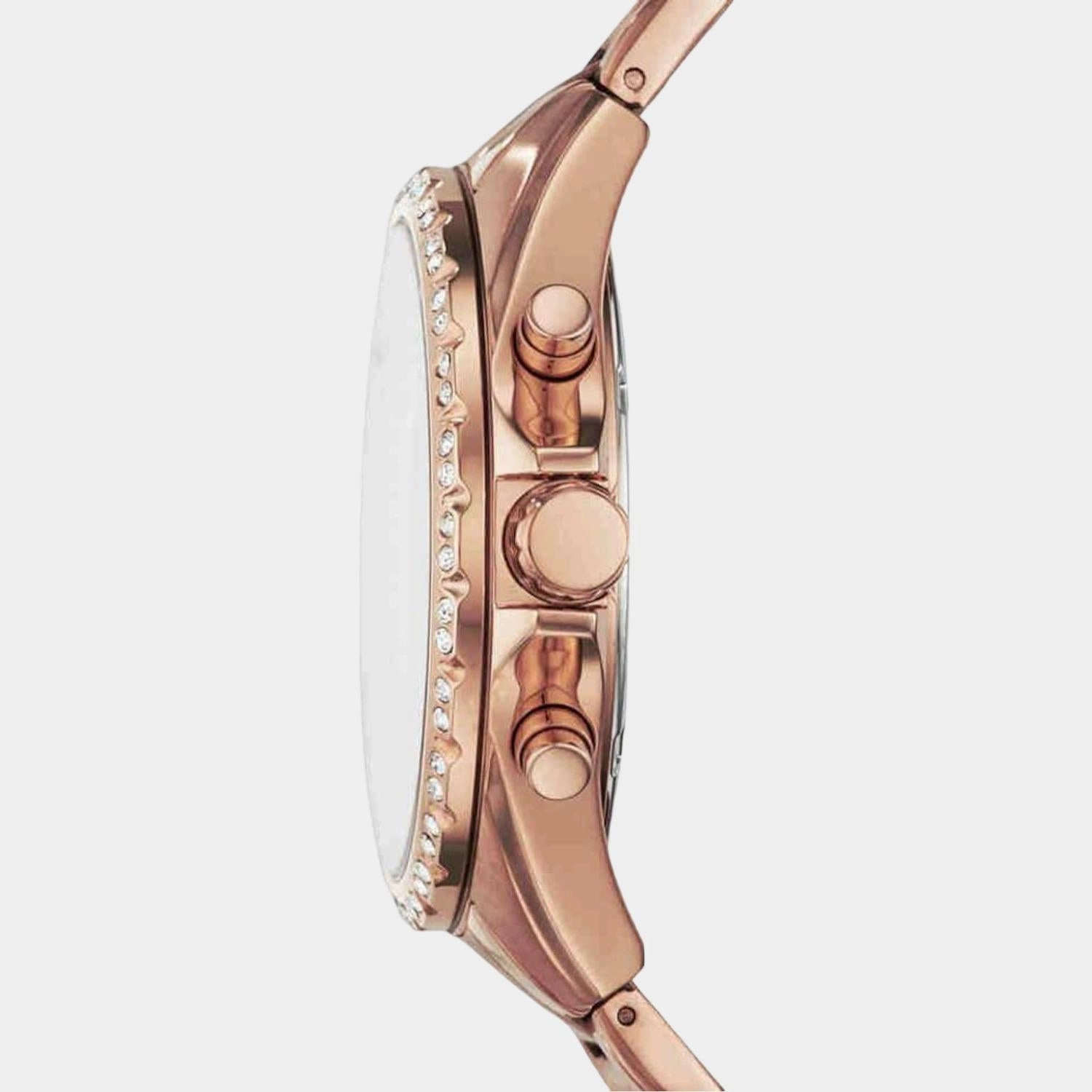 Modern Courier Women Quartz Rose Gold Dial Stainless Steel Chronograph Watch BQ3377