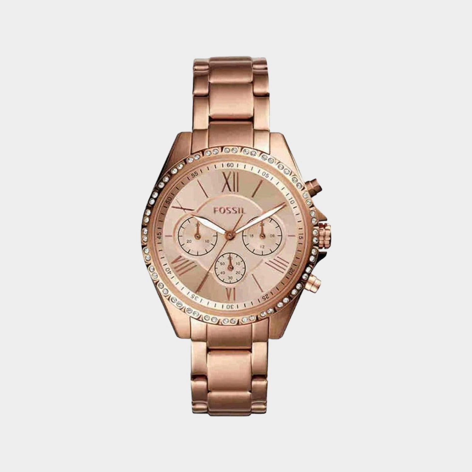 Modern Courier Women Quartz Rose Gold Dial Stainless Steel Chronograph Watch BQ3377