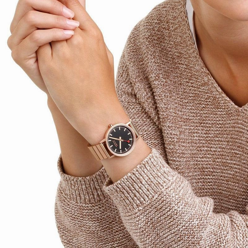 Mondaine Classic Rose Gold Tone Stainless Steel Analogue Watch 36mm