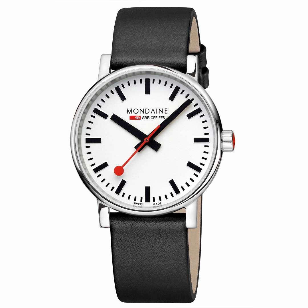 Mondaine Evo2 Big 40mm White Dial Vegan Grape Leather Watch MSE.40110.LBV