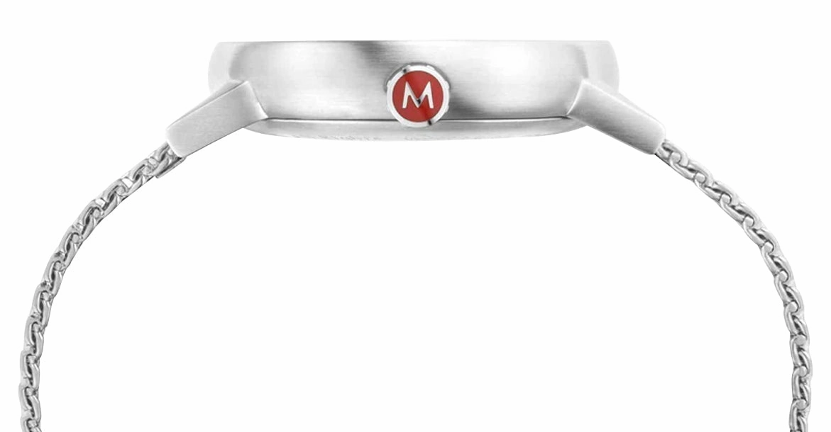 Mondaine EVO2 Stainless Steel Mesh White Dial Date Quartz Mens Watch MSE.40210.SM