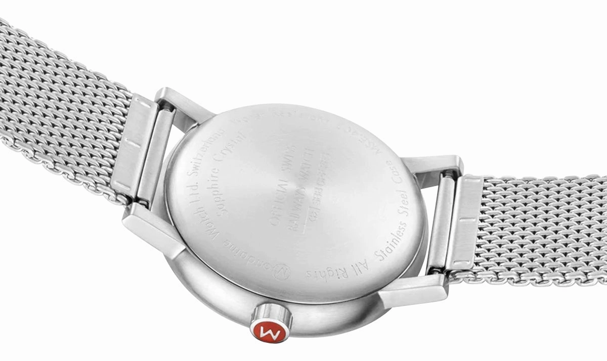 Mondaine EVO2 Stainless Steel Mesh White Dial Date Quartz Mens Watch MSE.40210.SM