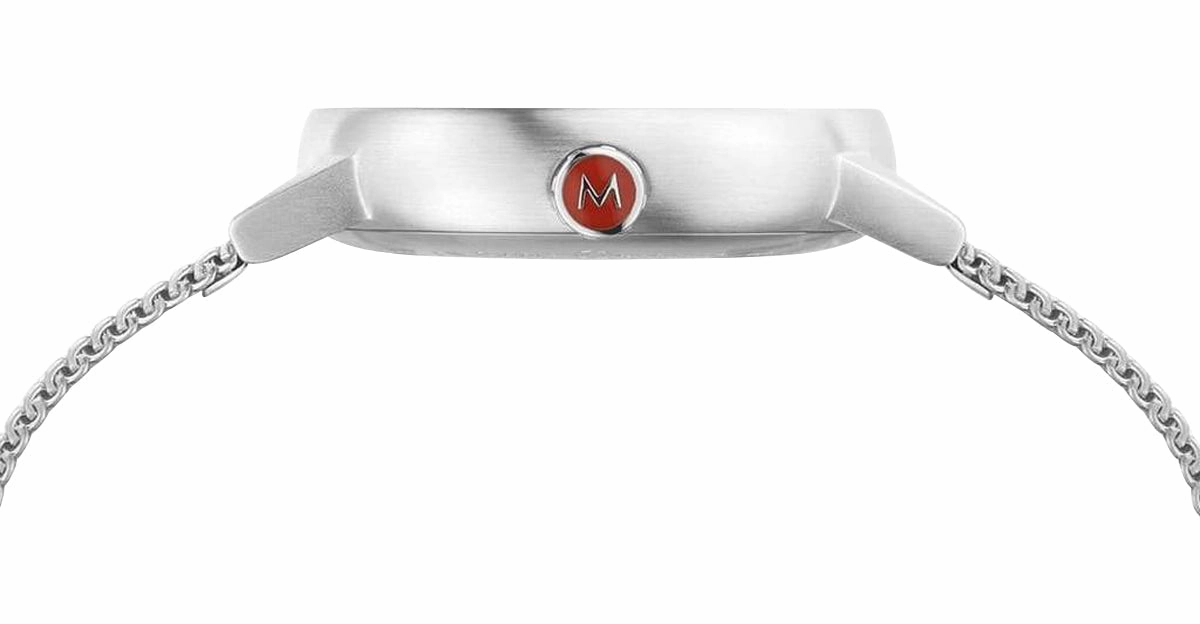 Mondaine EVO2 Stainless Steel Mesh White Dial Quartz Unisex Watch MSE.35110.SM