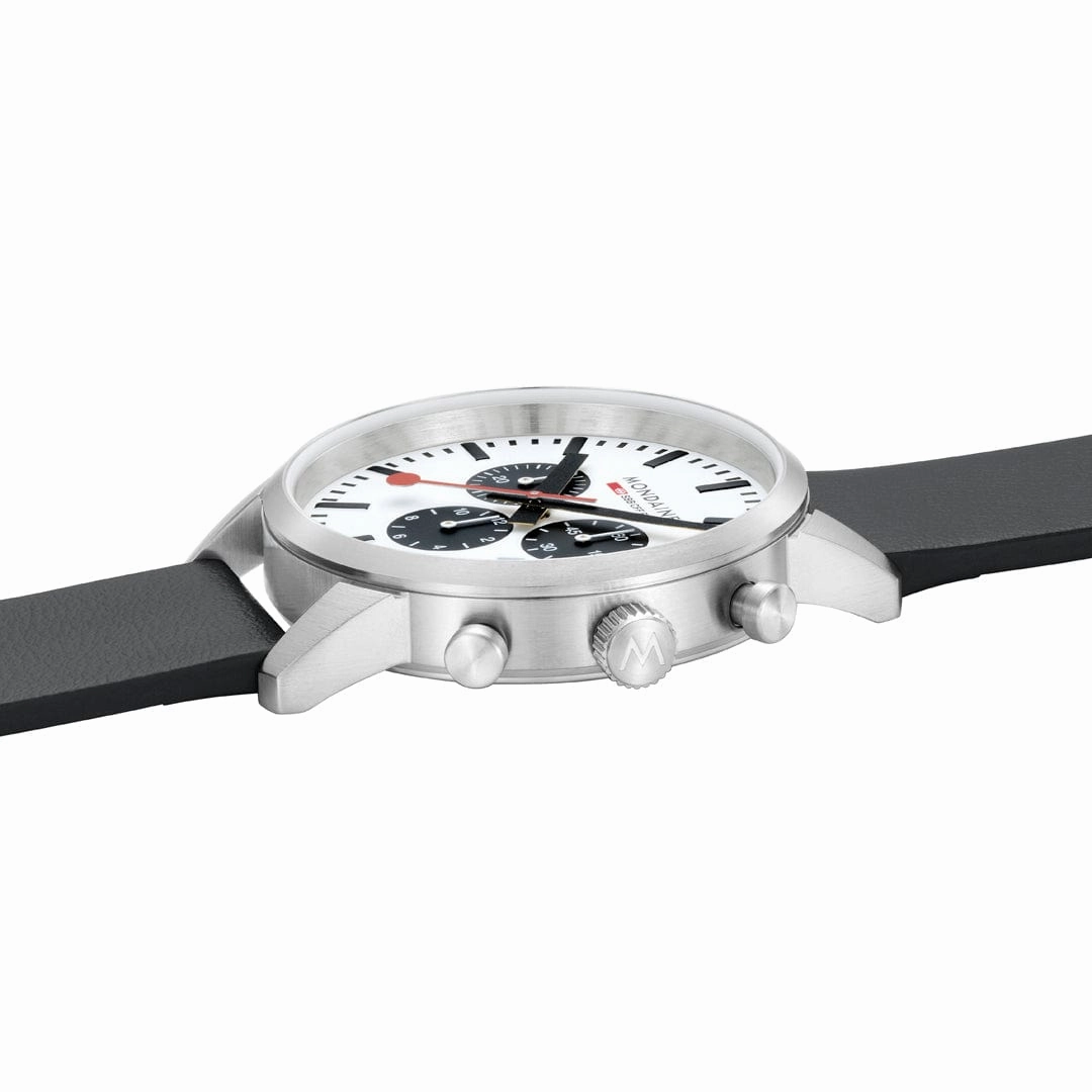 Mondaine Neo Black Vegan Grape Leather 41 MM Watch MSD.41410.LBV