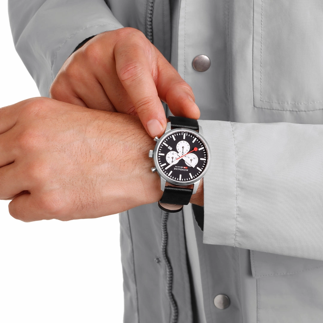 Mondaine Neo Chronograph Super-luminova? Vegan Leather, 41 Mm MSD.41420.LBV