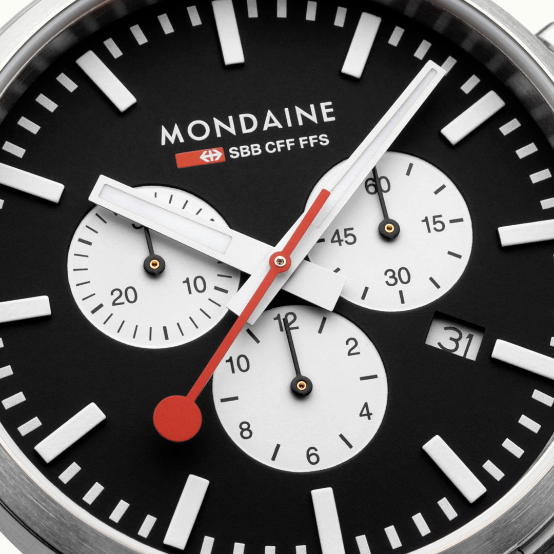 Mondaine Neo Chronograph Super-luminova? Vegan Leather, 41 Mm MSD.41420.LBV