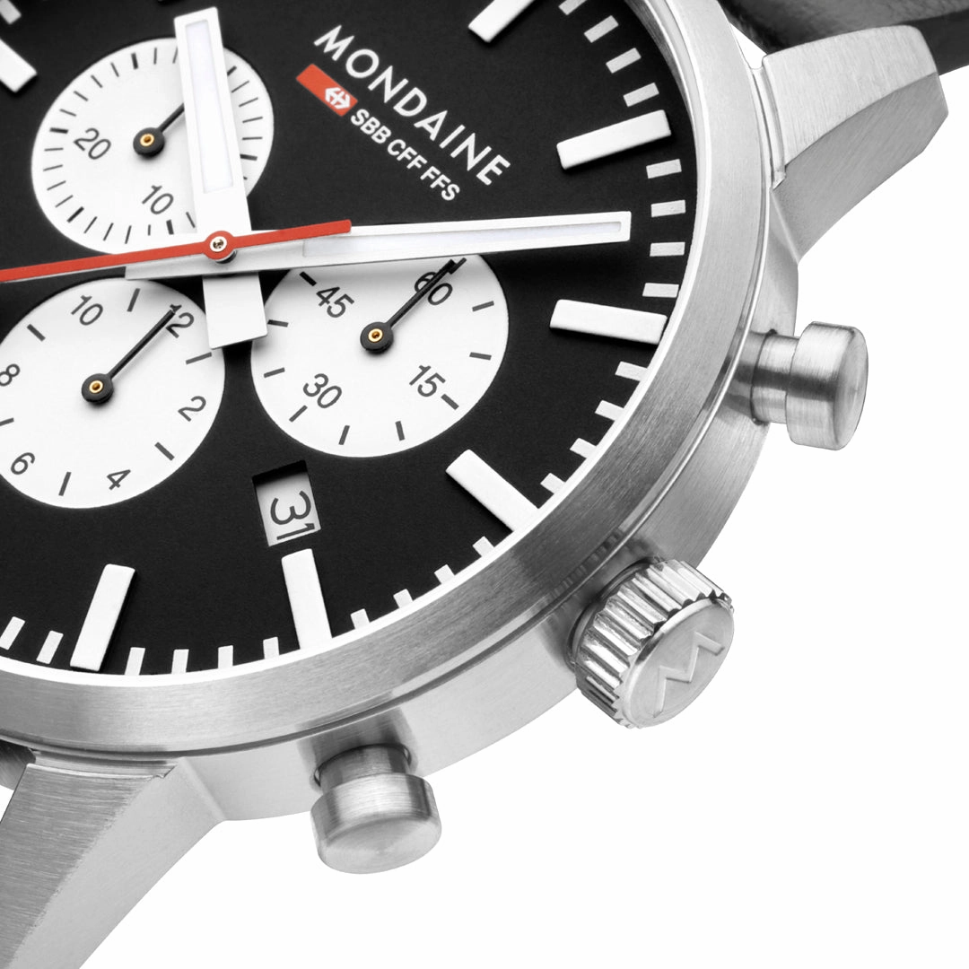 Mondaine Neo Chronograph Super-luminova? Vegan Leather, 41 Mm MSD.41420.LBV