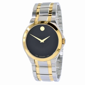 Movado Men's Quartz Watch - Black Dial Two Tone Stainless Steel Bracelet | 0606896